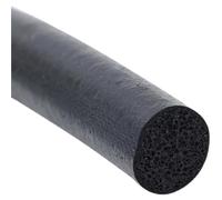 Cordón de sellado redondo Tira de sellado espuma caucho EPDM for puerta gabinete, barra redonda con cordón negro, no se deforma fácilmente, 1 unidad(3.0M*12MM)