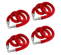 Cordón de separación, Cuerdas de soporte de terciopelo rojo, cuerda larga de nailon for alfombra de Hotel, barrera de cola de Control de multitudes, 4 Uds.