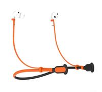 Cordón de silicona para Airpods seguro y antipérdida, alambre diseñado para sujetar los auriculares firmemente alrededor del cuello para un estilo de vida activo, elección de color naranja (naranja)