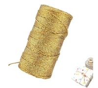 Cordon Dorado 100M x1.5 MM Cordón Metálico Dorado Cuerda Metálica Decorativa para Manualidades Embalaje de Regalo Decoración de Bodas