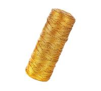 Cordón dorado de 1,5 mm, 100 m, cordón metálico dorado, no elástico, para manualidades, para Navidad, embalaje de regalo, manualidades, hilo dorado