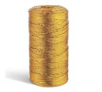 Cordón dorado de 1,5 mm, 200 m, cordón dorado, cordón de regalo, cuerda para manualidades, cinta dorada para manualidades, Navidad, decoración, paquete de regalo