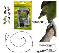 Cordón elástico de 2 mm x 1 metro con gancho hermético de 1 mm para insertar en el anillo de la pata de tu loro para llevarlo de vuelta, empacadora de pata, correa, pechera
