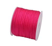 Cordón elástico for pulseras, 20 rollos, cordón de nailon, 50 yardas, 0,8mm, satén trenzado, fabricación joyas, cuentas, costura, collar, manualidades(Deep Rose Red)