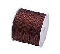Cordón elástico for pulseras, 20 rollos, cordón de nailon, 50 yardas, 0,8mm, satén trenzado, fabricación joyas, cuentas, costura, collar, manualidades(Deep Coffee)