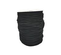 Cordón Elástico, Negro, Redondo, Hilo Elástico, Cuerda de Hilo para Hacer Pulseras, Collares y Joyas, Ideal para Manualidades, (3mm, Elástico Negro - 100 Metros)