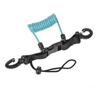 Cordón elástico para cámara de buceo, 1,1 m para alambre de resorte de acero inoxidable recubierto de TPU con hebilla de liberación rápida, correa segura antipérdida para equipo de buceo y fotografía