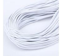 Cordón elástico redondo de 2 mm de colores for costura DIY, accesorios de cuerda de banda elástica de 5 m, 1 unidad(White)
