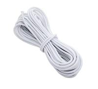 Cordón elástico, Redondo, para artesanía, cordón de bisutería, máscaras, Sombreros de Fiesta, Blanco, 1mm - 10 metres