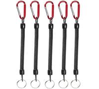 Cordón en espiral, 10 Uds., cordones de pesca con mosquetón, cuerdas de navegación, aparejos de retención for llaves, cartera, teléfono móvil(Red)