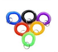 Cordón en espiral, 100 paquetes, colorido resorte, espiral, muñeca, llavero, pulsera, anillo for llaves, billetera, teléfono móvil(Yellow)
