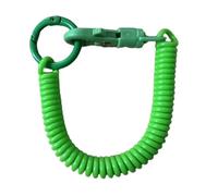 Cordón en espiral, 24 Uds., llavero con resortes en espiral, espirales elásticas, retráctil con cierre de Metal, cordón for llaves, billetera y teléfono móvil(Green)