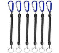 Cordón en espiral, 30 unidades de cordones con mosquetón, cuerdas de navegación, soporte de retención, alicates, labio for llaves, billetera, teléfono móvil(Blue)