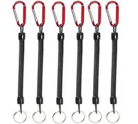 Cordón en espiral, 30 unidades de cordones con mosquetón, cuerdas de navegación, soporte de retención, alicates, labio for llaves, billetera, teléfono móvil(Red)
