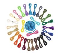 Cordón Encerado,Cera Trenzado 28 Rollos 1mm Vistoso Hilo de Cuerda Cuerdas para Collar DIY Collar Pulsera Fabricación de Artesanía 280m