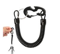 Cordón enrollado con mosquetón - Cordón de resorte,Correa de seguridad elástica extensible para mochila, kayak, pesca, buceo, cinturón de trabajo para mujer