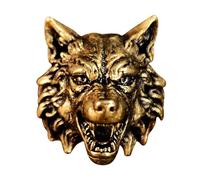 Cordón esculpido con cabeza de lobo con detalles | Envejecimiento de cobre natural, cuidado alejado del agua, transpiración y uso decorativo en todos los accesorios