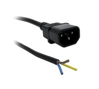 Cordón IEC macho C14 - 3 * 1.5 mm - 2 metros - negro