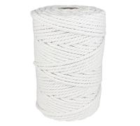Cordon Macrame, algodón, 5MM * 75M, para artesanías en macramé, juguetería, restauración, Manualidades, paquetería, jardinería. Blanco