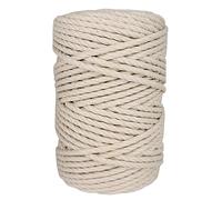 Cordon Macrame, algodón, 5MM * 75M, para artesanías en macramé, juguetería, restauración, Manualidades, paquetería, jardinería. Crudo.