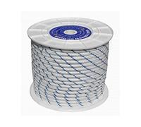 Cordon Nylon Trenzado 10Mm Blanco/Azul 100 Mts.