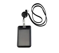 Cordón para el cuello con tarjetero, retráctil, ABS, con protectores de tarjetas de deslizamiento rápido, resistente al agua, soporte para tarjetas