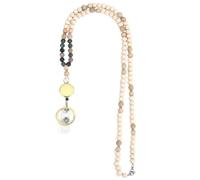 Cordón para el cuello - Pro | Soporte de identificación - Cordon De Cou Porte-Clés Pour Femmes Avec Enrouleur Rétractable Pour Badges D'Identité Collier En Perles De Bois Pour Badge et Clés De Bureau