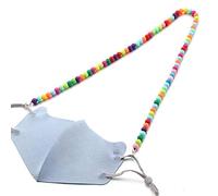 Cordón para la cara para niños, multicolor, con diseño de estrella, corazón, cadena de cuentas, antipérdida, collar, correa para el descanso de las orejas, soporte para la cara de los niños, a, Talla