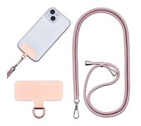 Cordon Para Movil Correa Movil Universal，Pegatinas Metálicas Para Teléfonos Móviles, Cuerdas Ajustables, Tirantes O Tirantes Para Liberar Las Manos. (Oro rosa)