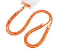 Cordón para teléfono celular, Cordón universal for teléfono con clip, anticaídas, rotación de 360 grados, ajustable for el cuello o bandolera, compatible todo tipo fundas(Orange)