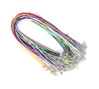 Cordón Plano Cuero 10 Piezas de 1,5 mm y 2 cordón algodón Encerado, Cuerda Cuero, Cadena, Collar, joyería DIY for Hacer hallazgos a Granel para Bricolaje(2MM 45cm,Colorful)