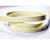 cordón Plano de Cuero Tira Plana de Cuero Vaca Genuino 10mm x 2mm, Banda Real 1cm Ancho for Hacer Pulseras DIY, Manualidades(Rice Yellow)