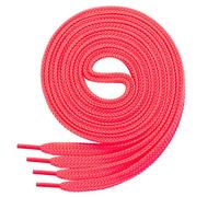 Cordón plano Di Ficchiano para zapatillas y calzado deportivo, muy resistente, aprox. 7,0 mm de ancho, 45 colores, 60 cm - 220 cm de largo, poliéster, Unisex adulto, rosa neón, 60