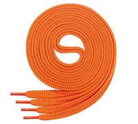 Cordón plano Di Ficchiano para zapatillas y calzado deportivo, muy resistente, aprox. 7,0 mm de ancho, 45 colores, 60 cm - 220 cm de largo, poliéster, color Naranja, talla 80