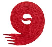 Cordón plano Di Ficchiano para zapatillas y calzado deportivo, muy resistente, aprox. 7,0 mm de ancho, 45 colores, 60 cm - 220 cm de largo, poliéster, Unisex adulto, rojo, 120 cm / 3 PAAR