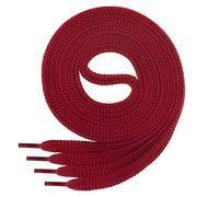 Cordón plano Di Ficchiano para zapatillas y calzado deportivo, muy resistente, aprox. 7,0 mm de ancho, 45 colores, 60 cm - 220 cm de largo, poliéster, color Rojo, talla 80