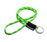 CORDÓN PORTA LLAVES DE CUELLO Correa de cuello tubular TUBE LONG original con anillo de metal para llaves de casa y coche y gadgets - Cordón de 8mm de grosor, colorido, resistente y con adhesivos