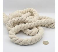 Cordón Redondo de algodón de 3 Metros, 20 mm, Cuerda Trenzada con Alma de algodón Natural, Ideal para Bricolaje, Costura, versátil 20 mm, Color Negro