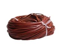 Cordón redondo de cuero de vaca, Cordón de cuero 2 metros, multicolor, 3-10 mm ancho, for joyería DIY(Dark Leather,8mm)