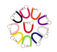 cordón retráctil, Cordón en espiral, llavero retráctil con resorte, cuerda elástica de 20 piezas, antirrobo Multicolor for llaves, billetera y teléfono móvil(B)