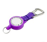 Cordón retráctil de acero inoxidable para buceo con mecanismo de carrete automático y cable de extensión de 80 cm para una gestión segura de llaves en actividades de deportes acuáticos, color naranja