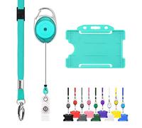 Cordón retráctil y soporte para insignias, paquete triple trío de LanyardsTomorrow - El juego incluye un solo cordón liso, clip carrete yoyo de mosquetón extensible y soporte rígido para tarjetas de