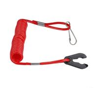 Cordón rojo para interruptor de apagado de barco con gancho giratorio para Johnson para Evinrude para motores fueraborda Mercury, cable de seguridad para parada de motor, hecho de material de TPU y
