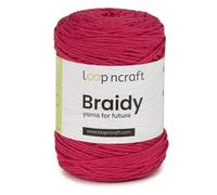 Cordón suave para bolsas de ganchillo de algodón reciclado, cordón de 2 mm, 250 g por ovillo, 250 metros, para bolsas de ganchillo, proyectos creativos y hobby (Fucsia)