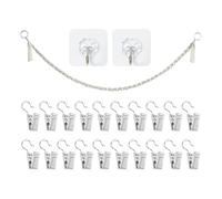 Cordón Trenzado De 1 Pieza Con 20 Clips Y 2 Ganchos Transparentes, Cordón De Juguete, Cordón De Almacenamiento, Accesorios Para El Hogar