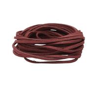 Cordón Trenzado de Gamuza sintética de Tipo plan0, Cuerda de Cuero de Terciopelo, Hilo Hecho a Mano for Hacer Manualidades DIY, 1 Pieza(Red Brown,1M)