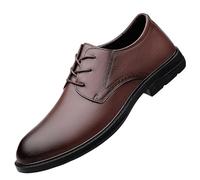 Cordones Cuero marrón for Zapatos Vestir Hombre, Repuesto for Mocasines, Oxfords y Zapatos Negocios, Planos y Transpirables for Uso Informal al Aire Libre.(Brown,44 EU)