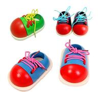 Cordones de madera para zapatos de juguete con cordones para aprender a aprender a aprender a aprender a desarrollar habilidades para coleccionar.