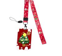 Cordones de Navidad con llavero, tarjetero, hermosa correa para el cuello, insignia de alce para estudiantes y niñas, correa de muñeco de nieve