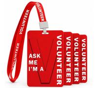 Cordones de voluntario con tarjeta de plástico PVC, tarjetas de identificación de voluntarios, soportes para tarjetas de identificación de voluntarios, para exposiciones de empresas, actividades